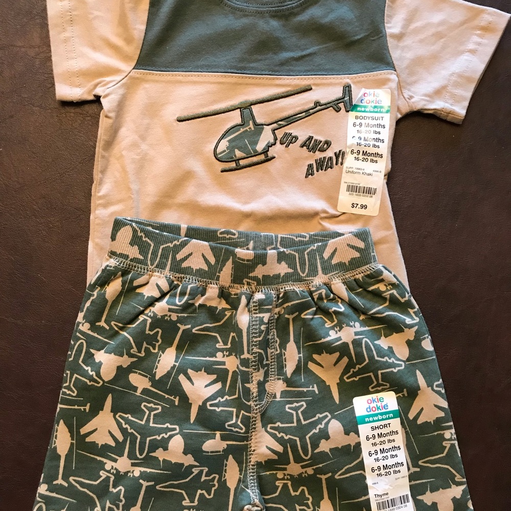 Baby boy 2 piece short/onesie outfit.  6-9 months.
